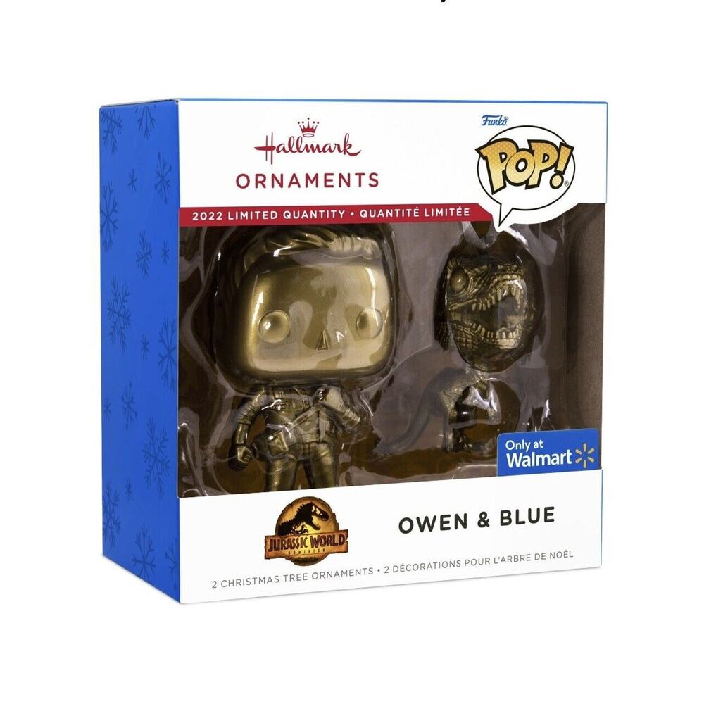 Hallmark Funko Pop Jurassic World Owen and Blue Ornament New
